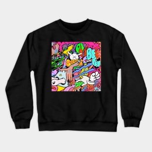 Slluks montage graffiti merchandise illustration Crewneck Sweatshirt